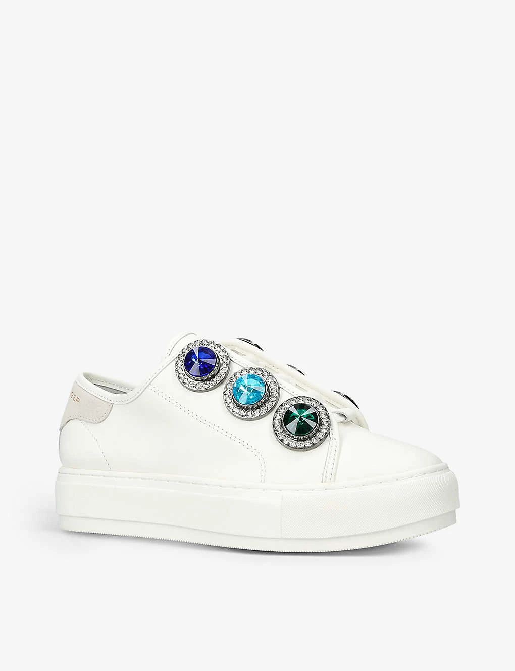 Kurt Geiger London Laney Octavia Crystal-embellished Low-top Leather Trainers 3 Kurt Geiger London Laney Octavia Crystal-embellished Low-top Leather Trainers - Image 3