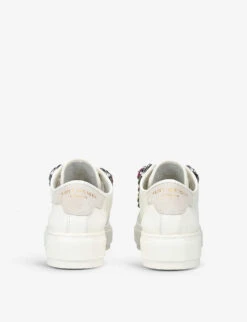 Kurt Geiger London Laney Octavia Crystal-embellished Low-top Leather Trainers 7 Kurt Geiger London Laney Octavia Crystal-embellished Low-top Leather Trainers -Kurtgeiger Store R04110990 WHITE ALT03