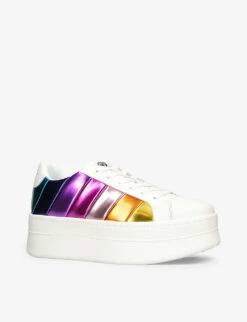 Kurt Geiger London Laney Pumped Platform-sole Striped Leather Low-top Trainers -Kurtgeiger Store R04110992 MULTOTHER ALT02