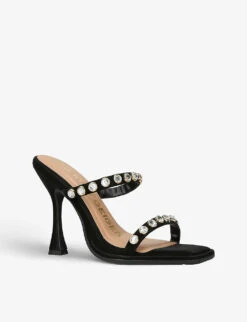 KG Kurt Geiger Serenity Crystal-embellished Satin Mules -Kurtgeiger Store R04116412 BLACK ALT02