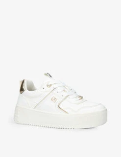 KG Kurt Geiger Lyra Logo-embellished Faux-leather Low-top Trainers -Kurtgeiger Store R04116414 WHITE ALT02