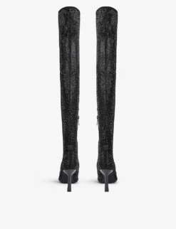 KG Kurt Geiger Francesca Bling Crystal-embellished Over-the-knee Boots -Kurtgeiger Store R04116677 BLACK ALT02