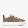 Kurt Geiger London Laney Crystal-embellished Woven Low-top Trainers