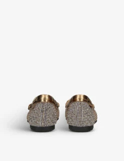 Kurt Geiger London Eagle Bow-embellished Houndstooth Woven Moccasins -Kurtgeiger Store R04121262 BEIGE ALT03