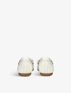 Kurt Geiger London Eagle Bow-embellished Patent-leather Moccasins -Kurtgeiger Store R04121263 BONE ALT03