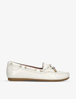 Kurt Geiger London Eagle Bow-embellished Patent-leather Moccasins