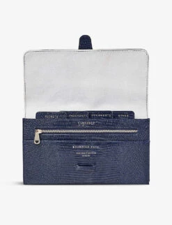 Classic Logo-print Grained-leather Travel Wallet -Kurtgeiger Store R04123487 MIDNIGHTBLUE ALT04