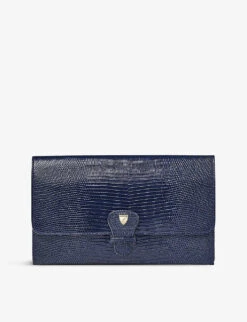 Classic Logo-print Grained-leather Travel Wallet