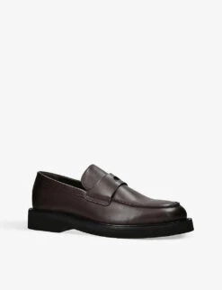 Kurt Geiger London Bank Tonal-stitch Leather Loafers -Kurtgeiger Store R04130467 BROWN ALT02