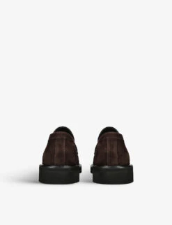 Kurt Geiger London Bank Tonal-stitch Suede Penny Loafers -Kurtgeiger Store R04130468 DARKBROWN ALT03