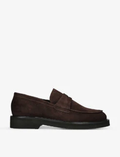 Kurt Geiger London Bank Tonal-stitch Suede Penny Loafers