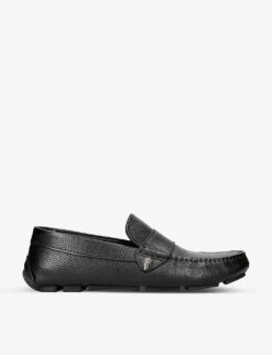 Kurt Geiger London Stirling Eagle-embellished Leather Loafers