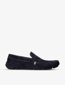 Kurt Geiger London Stirling Eagle-embellished Suede Loafers