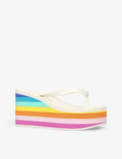 Kurt Geiger London Kensington Logo-embellished Faux-leather Flip Flops -Kurtgeiger Store R04137195 WHITECOMB ALT02