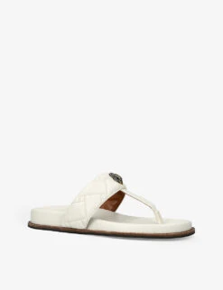 Kurt Geiger London Kensington Quilted T-bar-strap Leather Sandals -Kurtgeiger Store R04137197 BONE ALT02