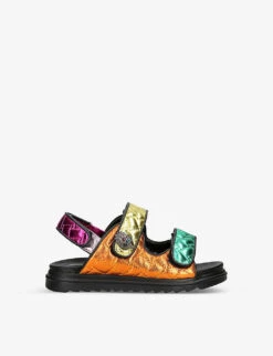 Kurt Geiger London Orson Quilted Metallic-woven Sandals 7-10 Years