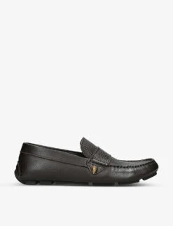 Kurt Geiger London Stirling Eagle-embellished Leather Loafers