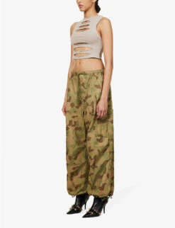 Jaded London Parachute Oversized Wide-leg Low-rise Cotton Trousers -Kurtgeiger Store R04145885 DUCKCAMO ALT02