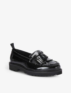 KG Kurt Geiger Margot Tassel-embellished Patent-leather Loafers -Kurtgeiger Store R04145980 BLACK ALT02