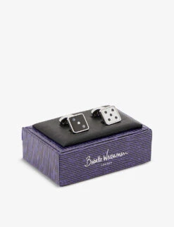 Dice Onyx, Mother Of Pearl And Rhodium-plated Metal Cufflinks -Kurtgeiger Store R04148547 ONYX ALT02