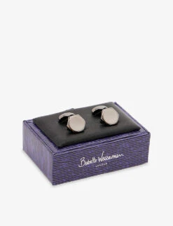 Hexagon Button Rhodium Cufflinks 5 Hexagon Button Rhodium Cufflinks -Kurtgeiger Store R04148548 BLACKRHODIUM ALT02