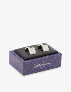 Square Plaid Metal Cufflinks -Kurtgeiger Store R04148549 RHODIUM ALT02