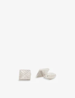 Square Plaid Metal Cufflinks