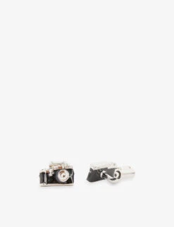 Retro Camera Rhodium-plated Brass Cufflinks