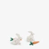 Rabbit And Carrot Rhodium-plated Metal And Enamel Cufflinks
