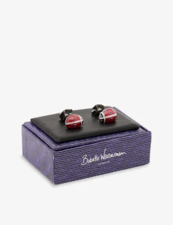Ladybug Rhodium-plated Metal Cufflinks -Kurtgeiger Store R04148555 RED ALT02