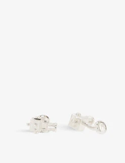 Robot Rhodium-plated Cufflinks