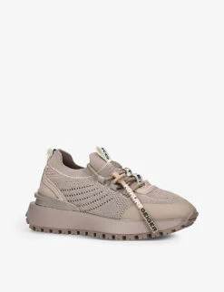 KG Kurt Geiger Lux Logo-band Knitted Low-top Trainers -Kurtgeiger Store R04148684 TAUPE ALT02