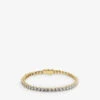 Francine Yellow-gold Plated Vermeil Sterling-silver And 3.05ct Cubic Zirconia Tennis Bracelet