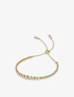 Quentin Yellow Gold-plated Vermeil Sterling-silver And Cubic Zirconia Bracelet&nbsp;&nbsp;