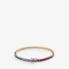 Rainbow Yellow-gold Plated Vermeil Sterling-silver And 3.05ct Cubic Zirconia Tennis Bracelet