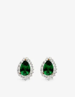 Eleanor Sterling-silver Stud And Cubic Zirconia Earrings