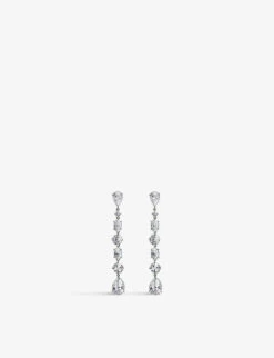 Elspeth Sterling-silver And Cubic Zirconia Drop Earrings