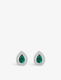 Emile Sterling-silver And Cubic Zirconia Stud Earrings