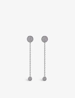 Gala Stud And Chain Sterling-silver And Cubic Zirconia Drop Earrings