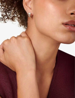 Jaia Yellow Gold-plated Vermeil Sterling Silver And Cubic Zirconia Hoop Earrings -Kurtgeiger Store R04149556 GOLD ALT01