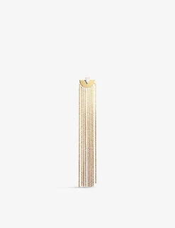 Kamala Fringed Yellow-gold Plated Vermeil Sterling Silver Single Drop Earring
