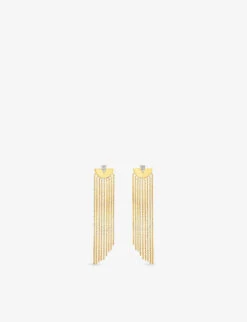 Maia Yellow Gold-plated Vermeil Sterling-silver And Cubic Zirconia Drop Earrings