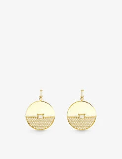 Sula Yellow-gold Vermeil-plated Sterling-silver And Cubic Zirconia Earrings