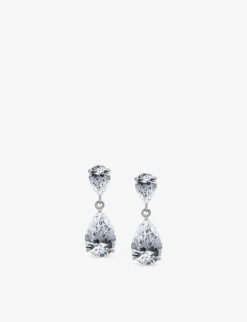 Arabella Sterling-silver And Cubic Zirconia Drop Earrings