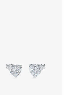 Camden Heart 9ct White-gold And Cubic Zirconia Stud Earrings