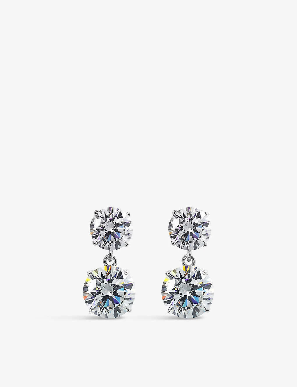 Gia 9ct White-gold And 3.00ct Cubic Zirconia Drop Earrings 1 Gia 9ct White-gold And 3.00ct Cubic Zirconia Drop Earrings