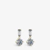 Athena 9ct White-gold And Cubic Zirconia Drop Earrings