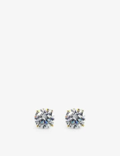 Eternal 9ct Yellow-gold And 1.50ct Cubic Zirconia Stud Earrings