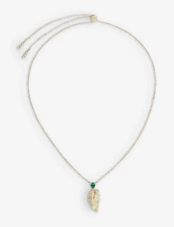 Borneo Yellow Gold Plated-vermeil Sterling-silver And Cubic Zirconia Pendant Necklace