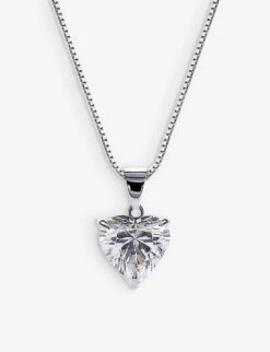 Camden Heart 9ct White Gold And 1.5ct Cubic Zirconia Pendant Necklace